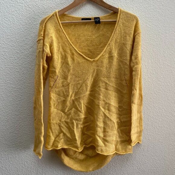 Vintage Moda International V-Neck Sweater Yellow Gold Victoria's Secret Medium - Picture 1 of 3